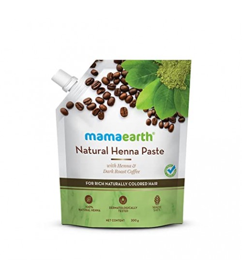 Mamaearth Natural Henna Paste, Ready To Apply, With Henna & Dark Roasted Coffee For Rich Naturally Colored Hair, 200g